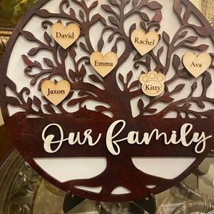 Custom made family tree of life decor -10.5” great gift for MOM. Handcrafted